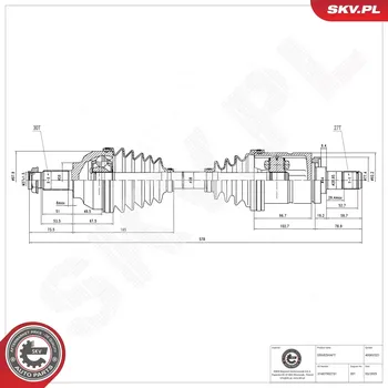 Poloosa kola ESEN SKV Hnací hřídel ESN 40SKV321