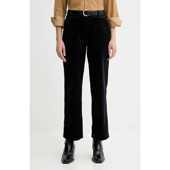 Dámské kalhoty Manšestrové kalhoty Marc O'Polo dámské, tmavomodrá barva, high waist, 511104110441 59X, vel. 36