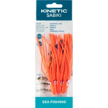 Umělá nástraha Kinetic Návazec Sabiki Octopus 6/0 150cm Red Glow
