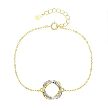 Náramek Bealio BEALIO 13993 Stříbrný náramek ZLATÉ PROPLETENÍ Délka náramku: 16+3 cm 03-13993-3797