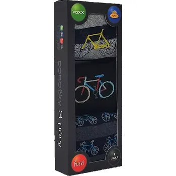 Pánská móda DEBOX barevné vánoční ponožky Lonka - KOLA (Lonka dárková krabička ponožek DEBOX mix C)