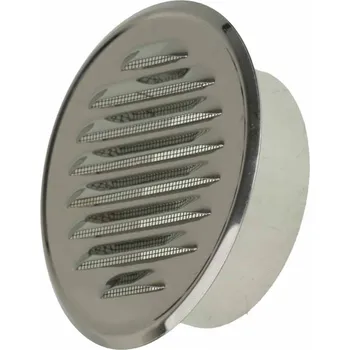 Větrací mřížka Venkovní větrací mřížka s límcem d125 mm a kovovou síťkou, nerez MIKAWI 34-V125