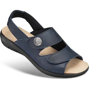 Dámská zdravotní obuv Komfortní dámské kožené sandály s páskem přes patu, lehké, bez podšívky, měkké, prodyšné, vzdušné, dámská obuv, modrá: 37