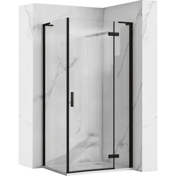 Čtvercový sprchový kout REA HUGO BLACK 80x80 cnm, černý - bez vaničky
