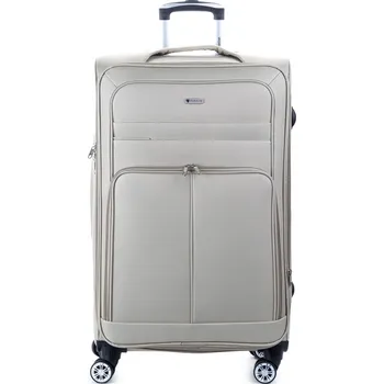 Worldline 619 Velký cestovní kufr na kolečkách, látkový 100 l béžová