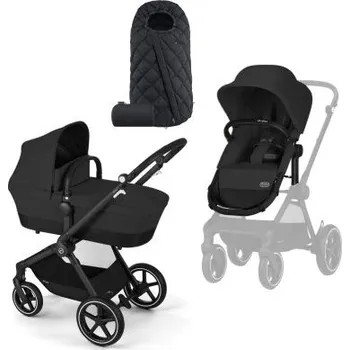 Kočárek Cybex Eos Lux + Fusak Snogga - Moon Black/Black