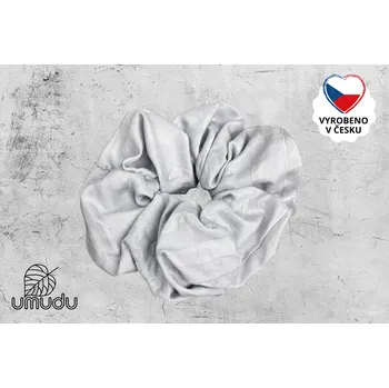umudu Saténová scrunchie gumička Silver Mist – ručně šitá v Česku | Umudu
