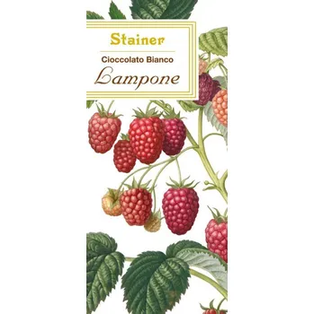 Čokoláda Stainer čokoláda bílá s malinami (Bianco con Lampone) 50g