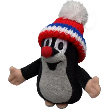 plyšák Maňásek Krtek 10cm prstový maňásek s kulichem - červená trikolora