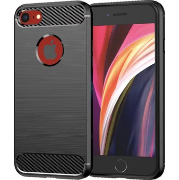 Pouzdro na mobilní telefon TechSuit Karbon Silikon iPhone SE 2 3 Černý