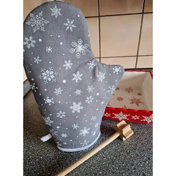 Chňapka Kuchyňská chňapka šedá, bílé vločky