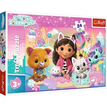 Puzzle Trefl Puzzle 24 Maxi Gabby's Dollhouse Kočičí svět Gabby