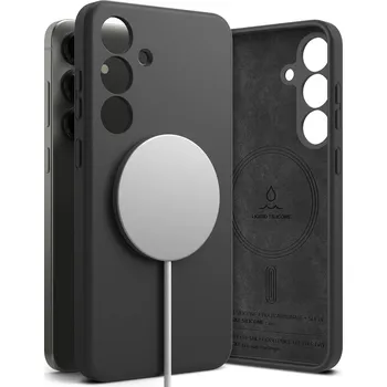 Pouzdro na mobilní telefon Ringke Silicone Magnetic MagSafe pro Samsung Galaxy S25 černý