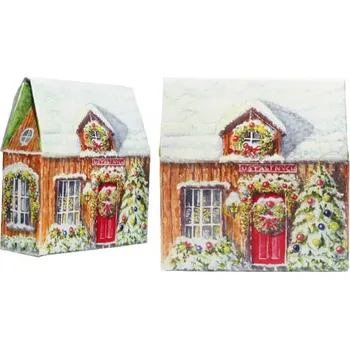 Mýdlo Mýdlový vánoční domek - tuhé mýdlo 80 g s vůní jablka a skořice