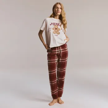Dámské pyžamo Reserved - Pyžamo s vánočním motivem - červená - 955EX-33X - 955EX-33X-XXL