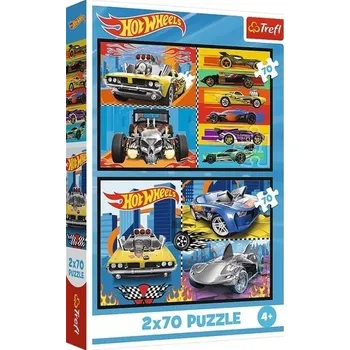 Hračka Puzzle Hot Wheels: Autíčka 2x70 dílků