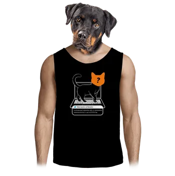 Pánské tílko Bastard Kočka na klávesnici pánské tílko Black