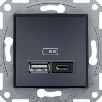 Elektrická zásuvka Schneider Electric ASFORA EPH2700471 USB nabíječka A+C 3A 45W, antracit