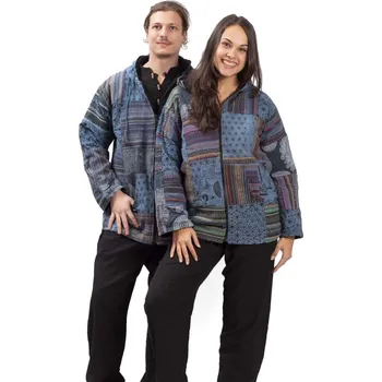 Teplá bunda PATCHWORK HARMONY modrá L