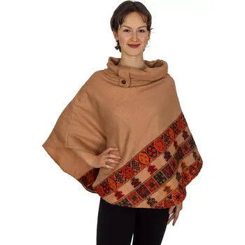 Dámské pončo Pončo se stojáčkem Dakota Beige, Sittar UNISIZE