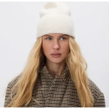 Čepice Reserved - Vlněná čepice s příměsí kašmíru - tělová - 646FE-02M - 646FE-02M-ONE