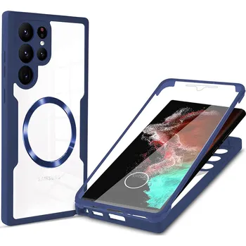 Pouzdro na mobilní telefon Techsuit ColorVerse 360 MagSafe + ochrana displeje Samsung Galaxy S23 Ultra modré