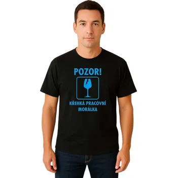 Pánské tričko Tričko - Křehká pracovní morálka - černé - XL