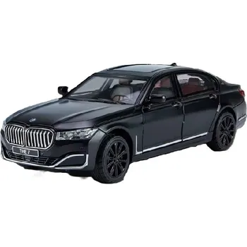 autíčko BMW 760 Li kovový model hračka na baterie světla zvuk 1:24 Černá