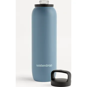 Láhev Waterdrop Izolační Funkční Termoska + Funkční Víčko na pití s Pítkem 1 l / pacifická modrá