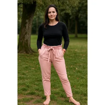 Dámské kalhoty NOVINKA- Elegantní kalhoty - růžové