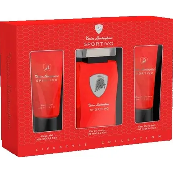 Pánský parfém Lamborghini Sportivo Dárková sada EDT 125 ml, sprchový gel 100 ml a After Shave Balsam ( balzám po holení ) 100 ml
