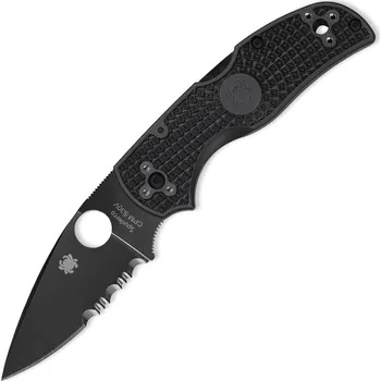 Outdoorové zavazadlo Spyderco C41PSBBK5 Native 5 Part. Serrated 7,6 cm, celočerná, FRN