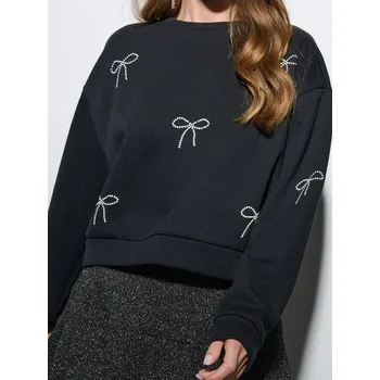 Dámská móda Sinsay - Mikina s kulatým výstřihem - černá - 893HJ-99X - 893HJ-99X-XS