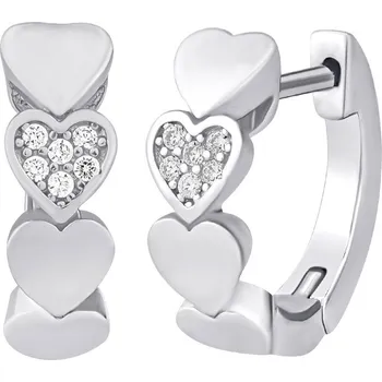 Náušnice Stříbrné kruhové náušnice Juno s Brilliance Zirconia LPS2812ES