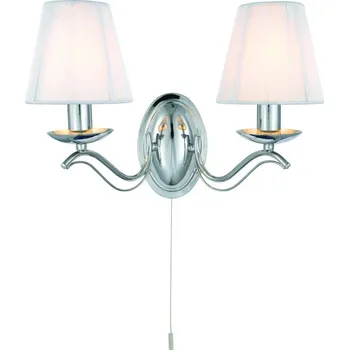 Nástěnné svítidlo Searchlight 9822-2CC Nástěnná lampa ANDRETTI lesklý chrom s vypínačem