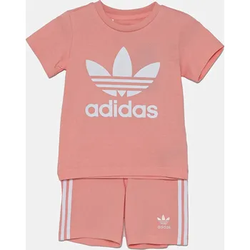 Dětská bavlněná souprava adidas Originals JC6580 růžová 03A, vel. 92