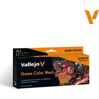 Příslušenství k deskovým hrám Vallejo Game Color Wash 8 Colors Set - 72.190 (English; NM)