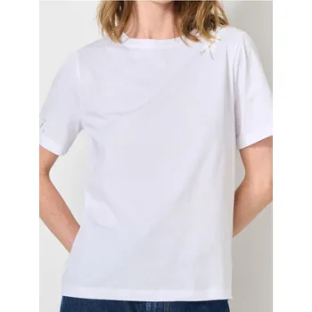 Oblečení a móda Sinsay - Tričko s dekorativním výšivkou - bílá - 731IN-00X - 731IN-00X-S