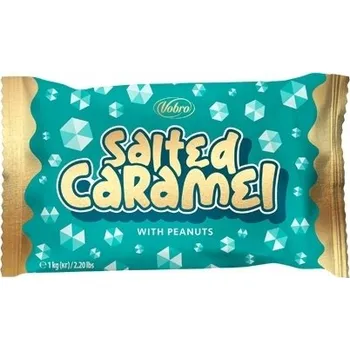Bonbon Mini čokoládové tyčinky VOBRO 1 kg SALTED CARAMEL - se slaným karamelem a arašídy - VÝPRODEJ !!! DMT: 12/2024 - poslední 1 ks (Bonbóny s příchutí slaného karamelu s arašídy)