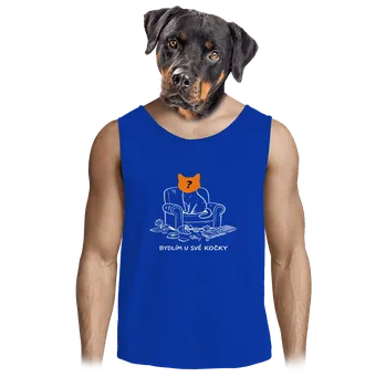 Pánské tílko Bastard Bydlím u své kočky pánské tílko Royal Blue