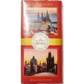Cukrovinka Čokoláda PRAHA 100 g mléčná - PRAHA večerní (Pražský hrad - Karlův most / belgická mléčná čokoláda / 32 % obsah kakaa)