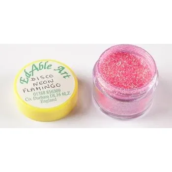 Jedlá dekorace na dort Třpyt dekorační disco Neon flamingo