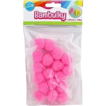 Bambulky růžové 18ks 25mm