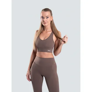 BrainMax Brain dámský sportovní top s vykrojením, hnědá Velikost: S Dámský pohodlný sportovní top