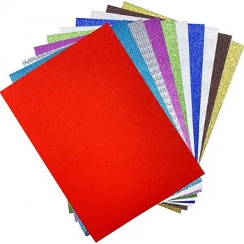 Barevný papír Papír barevný, glitr, samolepící, 10 kusů