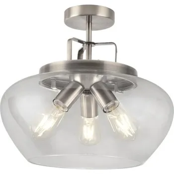 Searchlight 8973-3SS Stropní lustr BOULE SATIN čiré sklo