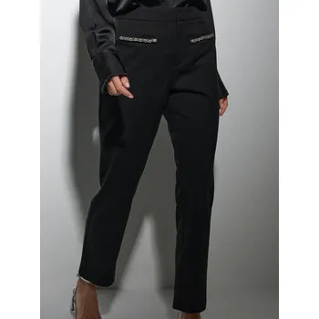 Dámské kalhoty Sinsay - Kalhoty s šperkovými detaily - černá - 760FJ-99X - 760FJ-99X-XXL