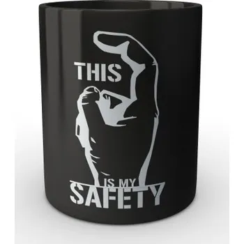 Sběratelský sportovní předmět Černý hrnek THIS IS MY SAFETY - černá