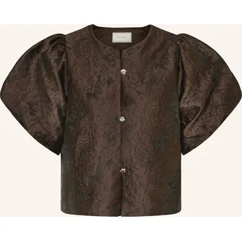 Dámská halenka Neo Noir Dámská Žakárová Halenka Aisa, tmavě hnědá / černá, 38