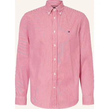 Pánské oblečení Tommy Hilfiger Pánská Košile Regular Fit, červená / bílá, 44